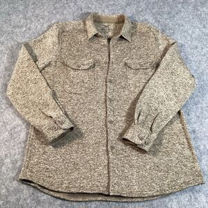 Faded Glory Cardigan Collard Soft Sweater Shirt Size Large ButtonUp Long Sleeve